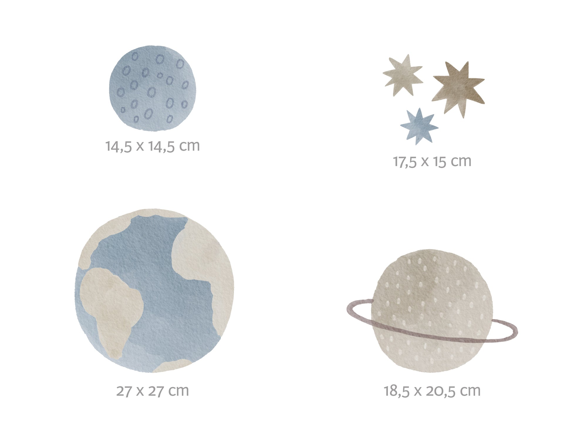 Walls Planeten (Wandsticker/Wandtattoo) und Rakete, Sterne – Weltraum: Mural
